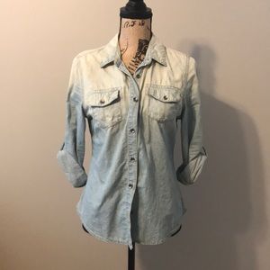 Denim button up top
